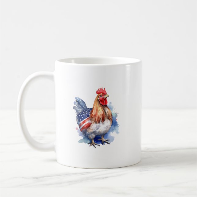 4th of July Mug | Patriotic Chicken Mug (Left)