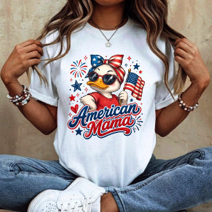 4th of July Mum American Mama, Mama Goose T-Shirt