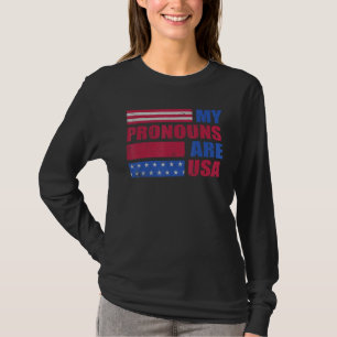 4th of July My Pronouns Are USA Flag George Washin T-Shirt
