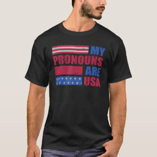 4th of July My Pronouns Are USA Flag George Washin T-Shirt