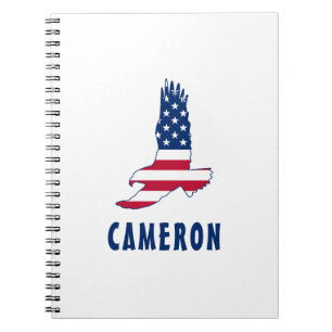 4th Of July Name USA Flag American Eagle America Notebook