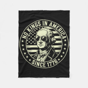 4th Of July No Kings In America George Washington Fleece Blanket