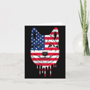 4th Of July Norwegian Elkhound Dog Aaamerican Flag Card