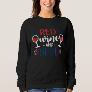 4th of July Novelty Graphic Women Men Red Wine Blu Sweatshirt