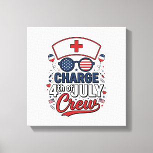 4th of July Nurse Crew Patriotic Medical Shirt Des Canvas Print