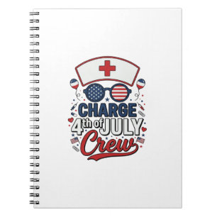 4th of July Nurse Crew Patriotic Medical Shirt Des Notebook