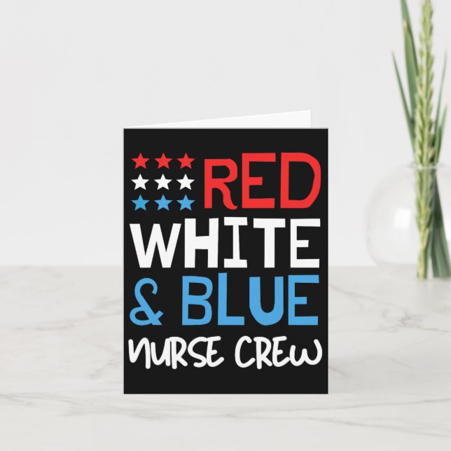 4th Of July Nurse Crew Scrub Tops Patriotic Nurses Card (Front)
