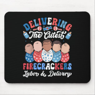 4th Of July Nurse Labour & Delivery Patriotic Mouse Mat