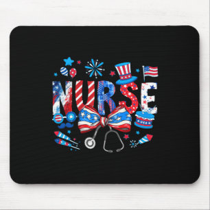 4th Of July Nurse Squad Nursing Patriotic Independ Mouse Mat