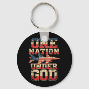 4th Of July One Nation Under God Patriotic Usa Key Ring