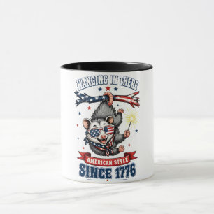 4th of July Opossum Hanging Mug