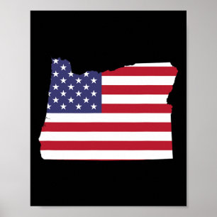 4th Of July Oregon State American Flag Party Poster