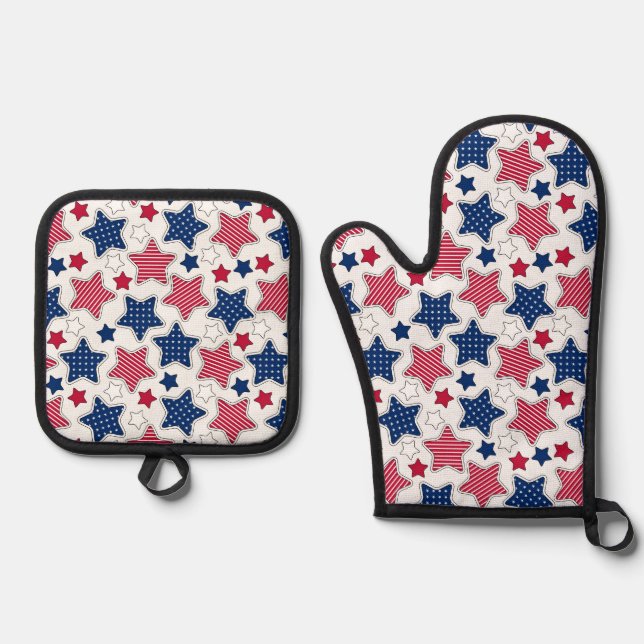 4th Of July Oven Mitt Set (Front)