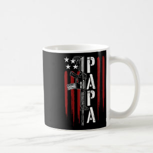 4th Of July Papa Dad Daddy Ar-15 Gun Patriotic Fat Coffee Mug