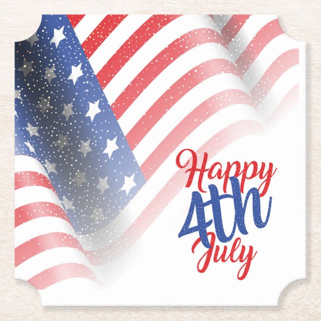 4th of July Paper Plate Coaster (Front)
