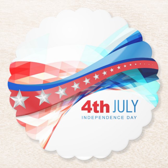 4th of July Paper Plate Coaster (Front)