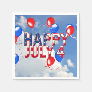 4th of July Party Balloons in the Sky Napkin