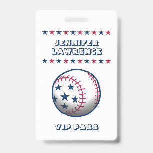4th of July Party Baseball ID Badge