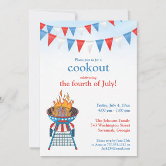 4th of July Party BBQ Invitation