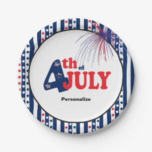 4th of July Party Celebration Paper Plate