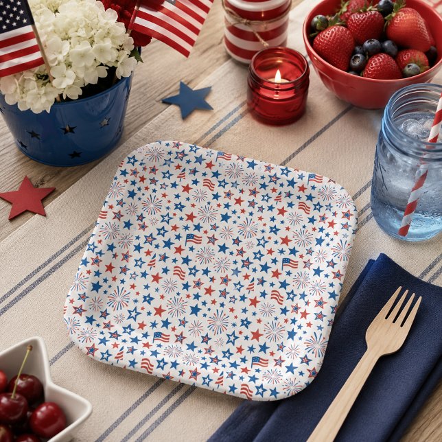 4th of July Party Cups Paper Plate (Creator Uploaded)