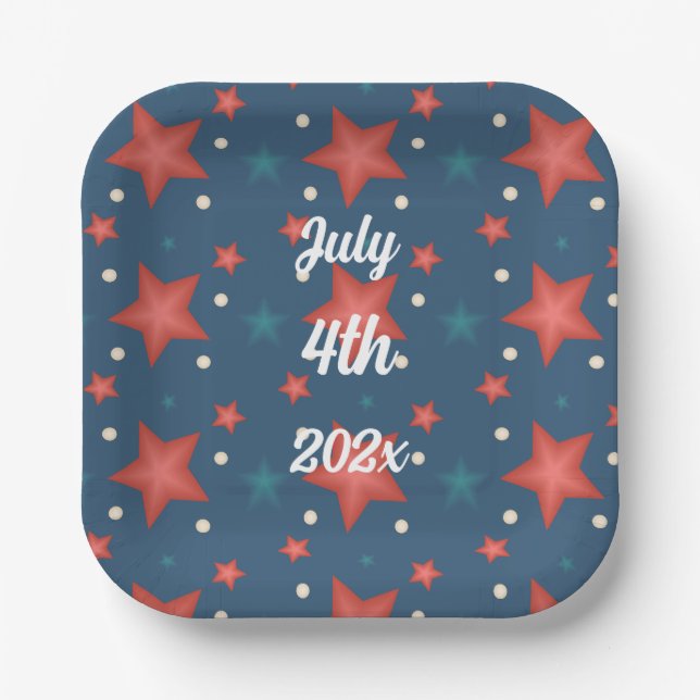 4th of July Party Decorations Paper Plate (Front)