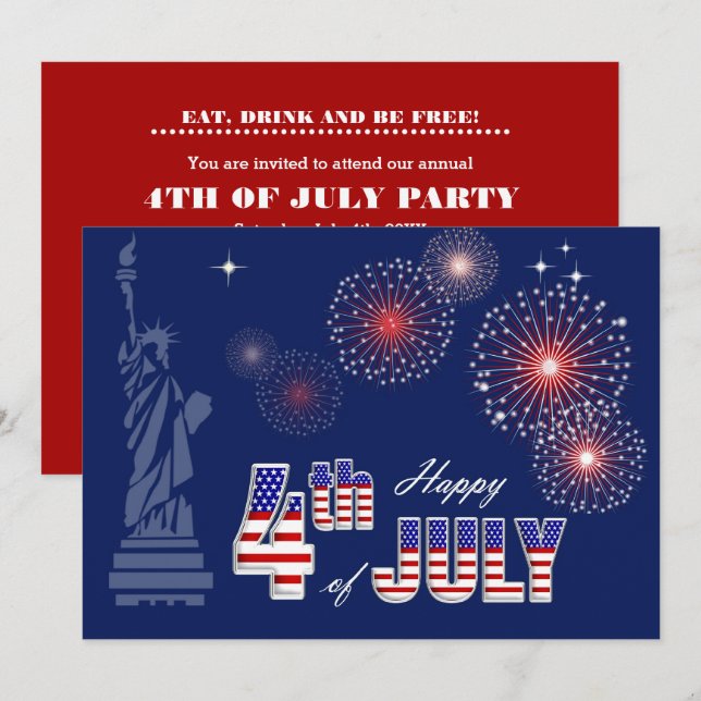 4th of July Party | Event Ptriotic Design Invitation (Front/Back)