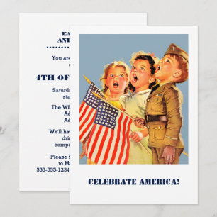 4th of July Party   Event Vintage Art Invitation