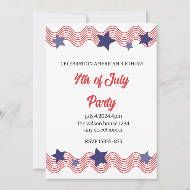 4Th Of July Party,Happyhappy holiday season Invitation (Front)