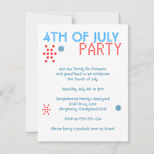 4th of July Party Invitation
