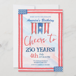 4th of July Party Invitation: American Flag Invite