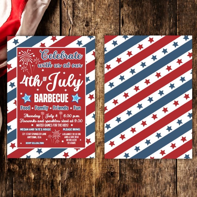 4th of July Party Invitation, Patriotic Barbecue  Invitation (Creator Uploaded)