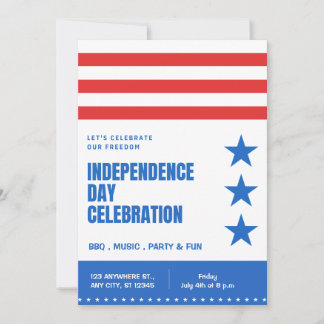 4th of July Party Invitation – USA Theme