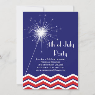 4th of July Party Invitation with Chevrons