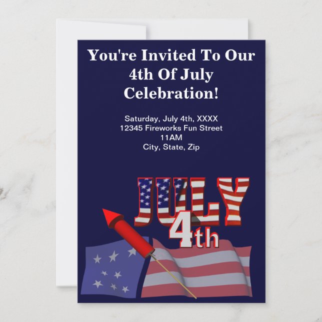4th of July Party Invitations (Front)