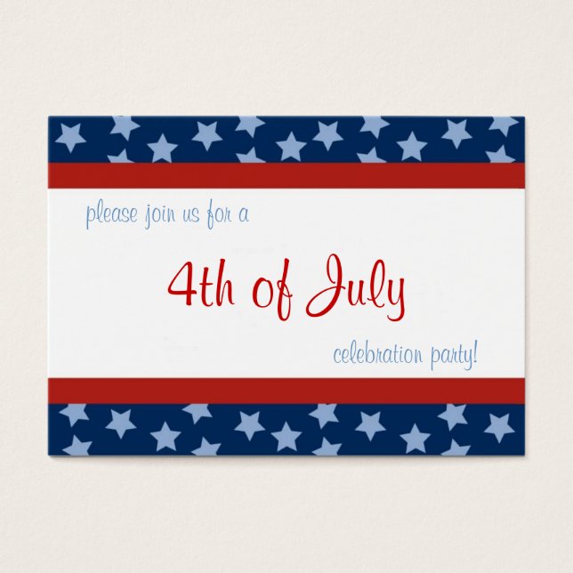 4th of July Party Invite Profile Card (Front)