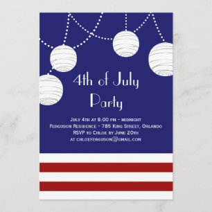 4th of July Party Lanterns Invitation