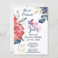 4th of July Party Red White Blue Flag