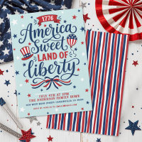4th Of July Party Red White Blue Patriotic