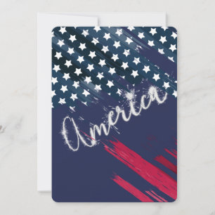 4th of July Party Sparkler Flag Invitation