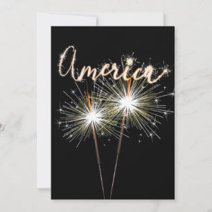 4th of July Party Sparkler Invitation