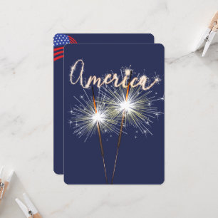 4th of July Party Sparkler Invitation