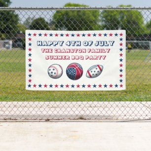 4th of July Party Sport Balls Banner