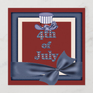 4th of July Party Uncle Sam Hat Invites
