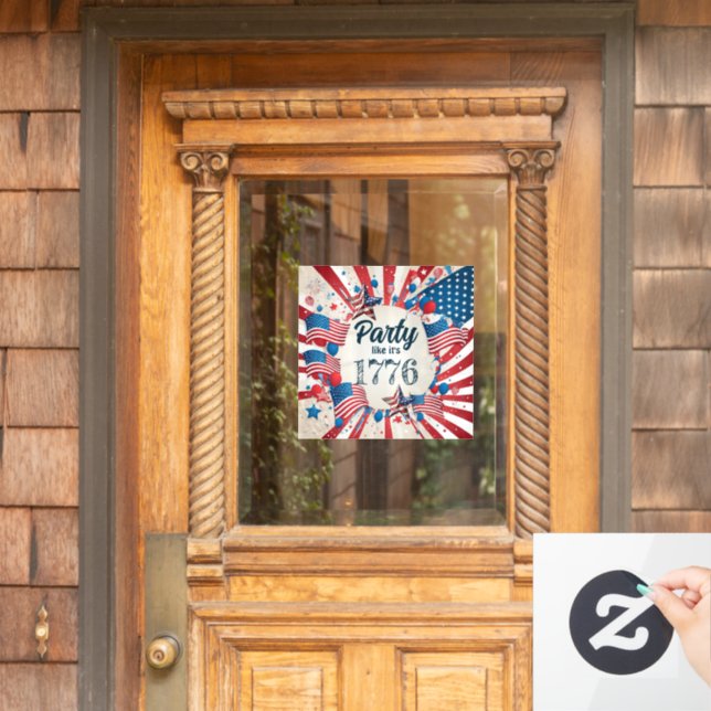 4th of July Party  Window Cling (Home Door)