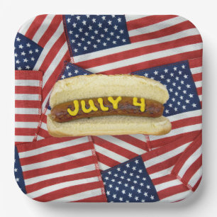 4th Of July Party with Hot Dogs  Paper Plate