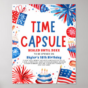4th Of July Patriotic 1st Birthday Time Capsule Poster