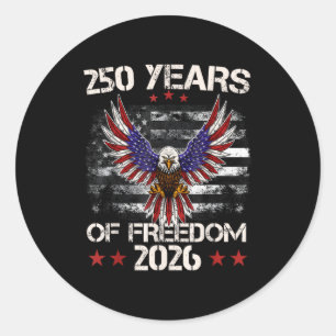 4th of july patriotic 250th anniversary 250 years4 classic round sticker