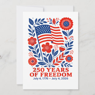 4th of July Patriotic 250th Anniversary 250 Years  Holiday Card