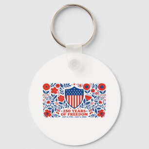 4th of July Patriotic 250th Anniversary 250 Years  Key Ring